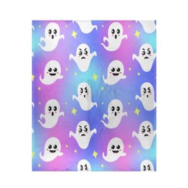 Imagem de KEEPREAL Cobertor fantasma de Halloween 127 x 152 cm, ultramacio, leve, aconchegante para todas as estações, cobertor quente para sofá-cama home office #365