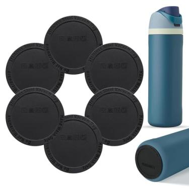Imagem de Pacote com 6 protetores de copo adesivos de silicone de 6,5 cm - antiderrapante, redução de arranhões e ruído, serve para Owala/Stanley/Hydrojug/BrüMate