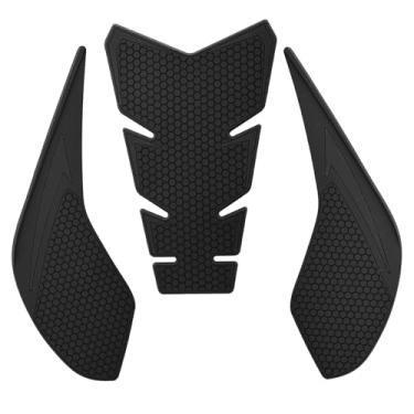 Imagem de Almofadas protetoras para tanque de motocicleta, design de favo de mel antiderrapante, compatível com Honda CBR500R CBR400R 2024~ CB500F/400F 2024~ (CBR500R/F(2024+) Preto)