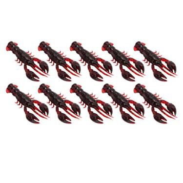 Imagem de Isca de pesca macia isca de camarão PVC para pesca de robalo, isca macia crawdad para fácil captura, pacote com 10 mini iscas para todos os pescadores, elástico e reutilizável, equipamento de pesca ao
