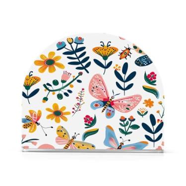 Imagem de Wassud Porta-guardanapos de borboletas coloridas para mesa, cozinha e jantar, suporte de guardanapo de acrílico para guardanapos de papel, acomodam 50-60 guardanapos decoração de fazenda 2 peças