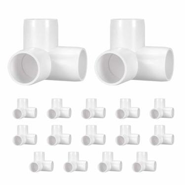 Imagem de DTGN 16 peças de encaixe de PVC de cotovelo de 1/5.1 cm, encaixe de tubo de PVC de grau de mobiliário SCH40, conector de cotovelo de canto DIY para móveis de construção, conexão de estrutura de estufa