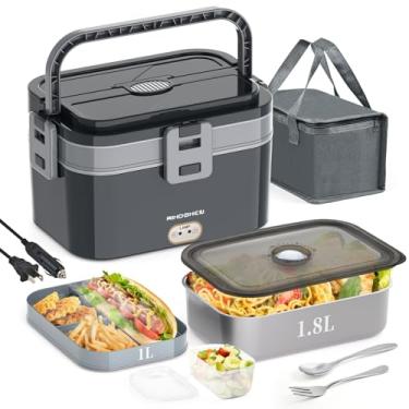 Imagem de RIKDOKEN Lancheira elétrica Faster Heat 2,8 L, grandes camadas duplas para carro, caminhão, trabalho, casa