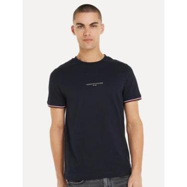 Imagem de Camiseta Tommy Hilfiger Masculina Slim Fit Logo Tipped Azul Marinho-Masculino