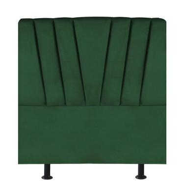 Imagem de Cabeceira Estofada De Cama Casal Box 140 Cm Louise Suede Verde