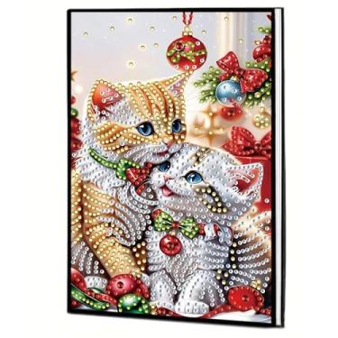 Imagem de MaiYiYi 5D Cat Diamond Art Notebooks, Christmas Cat Notebook Diamond Painting Arts Crafts Kit for Study Home Office Art Drawing (8.18 X5.70 in)