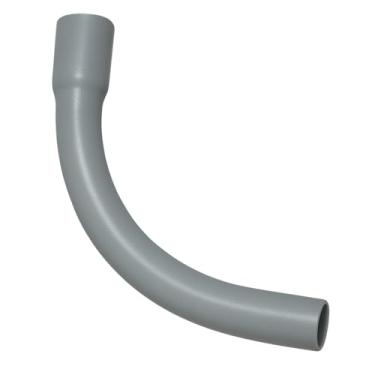 Imagem de Cotovelo de varredura de conduíte de PVC de 90 graus 2,5 cm (pacote com 5) – Encaixe de conduíte elétrico resistente para uso subterrâneo ou externo – Curva suave para facilitar o puxão do fio