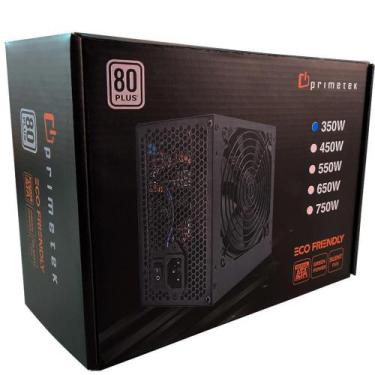 Imagem de Fonte Gamer Primetek 350W Real 80 Plus ATX PFC Ativo Bivolt FP-350 Pre