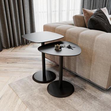 Imagem de Conjunto Mesa Lateral de Canto Keva 40x40x53cm - Previlege