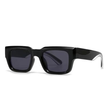 Imagem de Óculos de Sol UV400 - Estilo Punk com Lentes Degradê Cinza, Hastes Largas, para Homens e Mulheres, Ideais para Esportes ao Ar Livre, Corrida e Ciclismo, C1 Preto