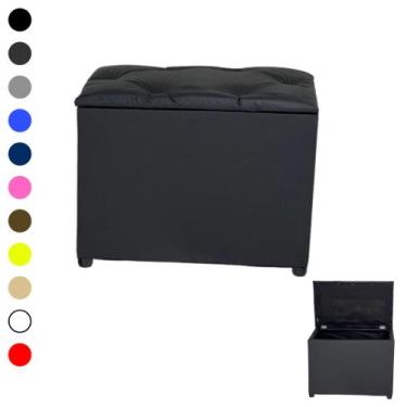 Imagem de Retangular puff baú organizador de espaço design decorativo ambiente -