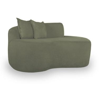 Imagem de Sofá Curvado Feijão Moderno Sala 2 Lugares Bouclé Verde