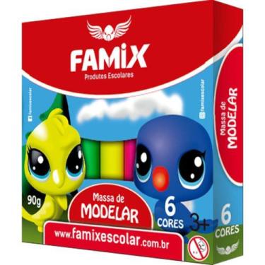 Imagem de Massa para Modelar 06 Cores 90G - Pacote com 6 Unidades - Famix