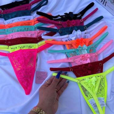 Imagem de Kit 10 Calcinha Renda Fio Dental Tanga Sensual Dia dos Namorados Sexy 