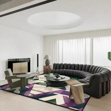 Imagem de Tapetes decorativos estilo casa, sala de estar, antiderrapantes, laváveis, para sala de jantar, macios e personalizáveis, para sofá e mesa (180x280 cm)/JH023-Flannel-4)