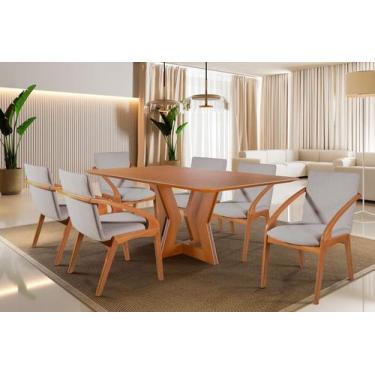 Imagem de Sala de Jantar Moderna Laminada 6 Cadeiras Jade Harmonia - Harmonia Sa