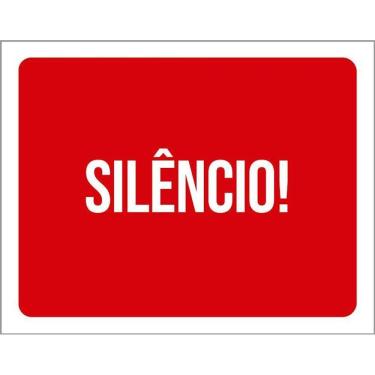 Imagem de Placa Sinalização Ambiente Silêncio 36X46
