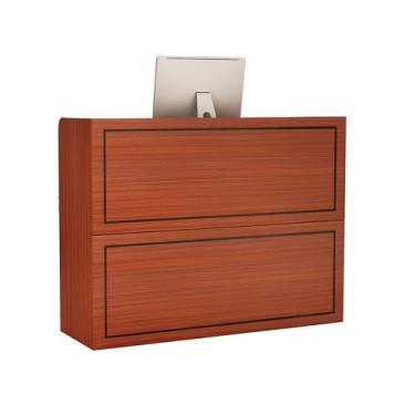 Imagem de Mesa de recepção moderna com balcão, mesa de recepção, recepção, balcão de recepção, balcão de varejo para checkout, para salão de entrada, recepção, escritório (marrom, 100 x 42