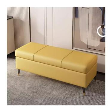Imagem de Banqueta de sapato de entrada para uso doméstico, porta de entrada, sapatos de entrada, sofá de cabeceira longo, pode ser mudroom (amarelo, 80 cm)
