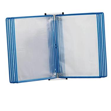 Imagem de Organizador de referência de montagem na parede - Rack de exibição de bolso A4 de 10 lados, capacidade para 20 folhas, fichário durável de PVC e metal, ideal para uso em casa, escritório e sala de