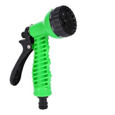 Imagem de Pistola para lavagem de carro, pulverizador de água de alta pressão, bico ajustável, 7 padrões de spray para lavagem de carro, limpeza de jardim, plástico verde, alça de 12,5 cm
