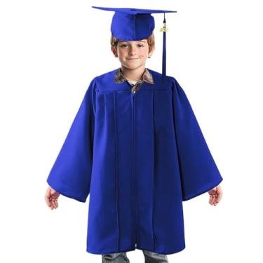 Imagem de Capinho de formatura e vestido 2025, boné de formatura e vestido - Robe de graduação confortável Tassel Conjunto para crianças | Uniformes estabelece fantasia de pós -graduação 2025, roupas de desempe