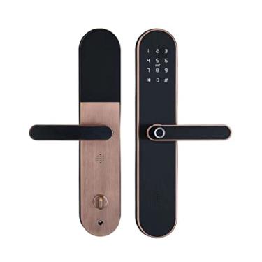 Imagem de Fechadura de porta biométrica com impressão digital com aplicativo de segurança inteligente fechadura à prova d'água eletrônica (cor: E) (D)