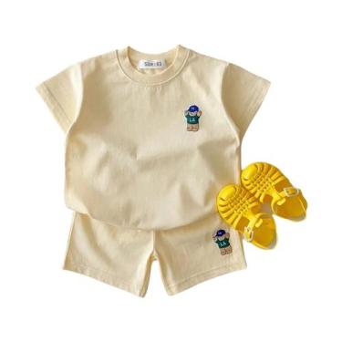 Imagem de Conjunto De Roupas De Verão Para Bebês Meninos E Meninas Com Camiseta 