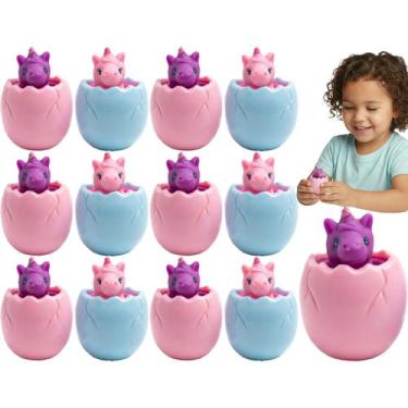 Imagem de Kit 12 Tag Toys Ovos Sortidos De Unicórnio Macios Para Apertar E Relax