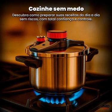 Imagem de Panela de Pressão 7L Indução Estrutura Vedação Trava Destrava Fogões E