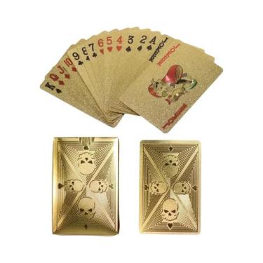 Imagem de Cartas De Poker Em PVC À Prova d'Água Com Estampa De Caveira Em Folha 