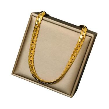 Imagem de Conjunto De Colar E Pulseira De Corrente Larga Dourada Para Mulheres E