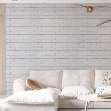 Imagem de Kit 2 Rolos Papel De Parede Adesivo Tijolo Branco 3,0M - Gh Papel De P
