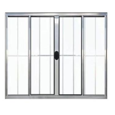 Imagem de Janela 4 Folhas Com Grade Linha 18 aluminio branco - Prover Esquadrias