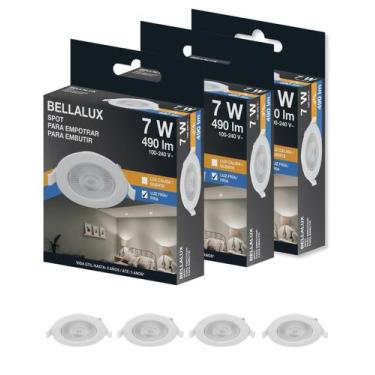 Imagem de 7 Spot Led Redondo 7w Biv 6500k Bellalux 127/220v