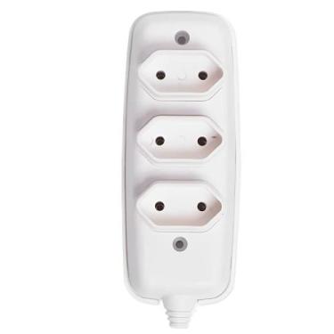 Imagem de Tomada em Barra Tripla Bipolar 2P 10A 250Volts Branca - 2633 - ILUMI