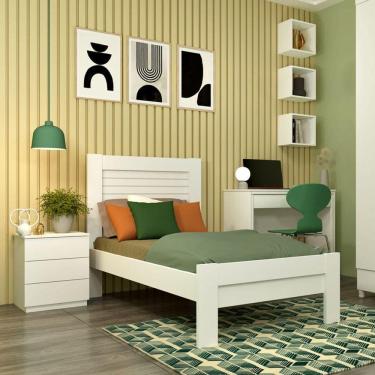 Imagem de Cama Solteiro 100% Mdf - Safira-neve - Tcil Móveis
