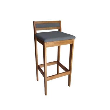 Imagem de Banqueta Baixa 70cm para Bancada Assento Estofado em Linho Cecilia cor