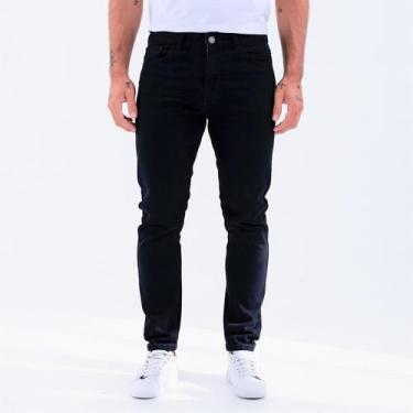 Imagem de Calça Jeans Skinny Slim Masculina Preta Com Elastano Premium - Genéric