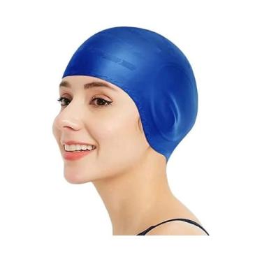 Imagem de Touca De Natação Grande À Prova d'Água Em Silicone Com Proteção Para a