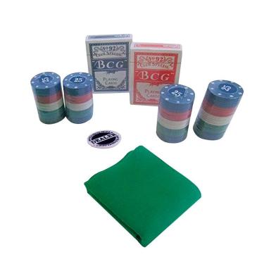 Imagem de Kit De Poker Completo 108 Cartas E 100 Fichas E Toalha De Mesa