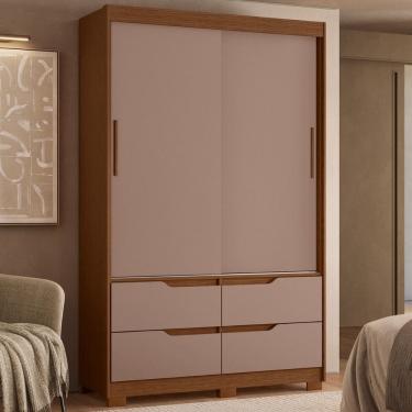 Imagem de Guarda Roupa Solteiro  2 Portas de Correr 4 Gavetas com Pes Sole Albatroz