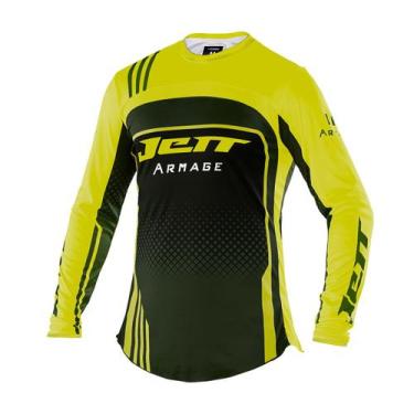 Imagem de Camisa Motocross Infantil Jett Armage, Verde, Amarelo, 12