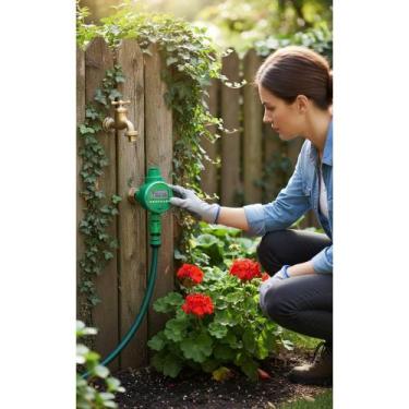 Imagem de Temporizador de Irrigação Verde Programável LCD Fácil - Congratulation