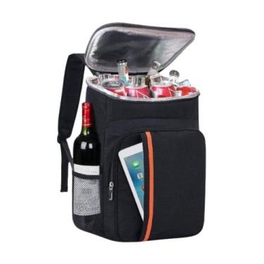 Imagem de Mochila Térmica Preta Viagem Impermeável Com Bolsos e Alças - B2