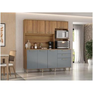 Imagem de Armário de Cozinha Compacta Luciane Luna 8 Portas 2 Gavetas com Torre 