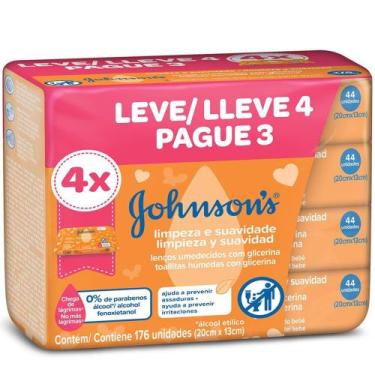 Imagem de Lenço Umedecido Johnsons Limpeza e Suavidade 176 Unidades