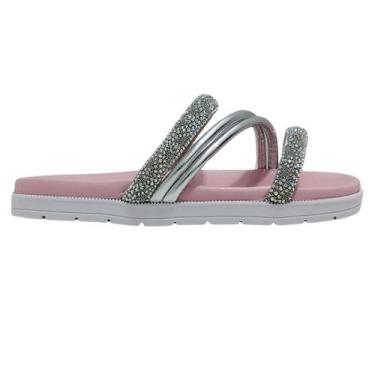 Imagem de Tamanco Infantil Meninas Molekinha Strass Brilhante Conforto, 35, Cris