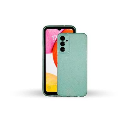 Imagem de Capinha Aveludada Glitter Compatível com Samsung A14 - Genérica, Verde