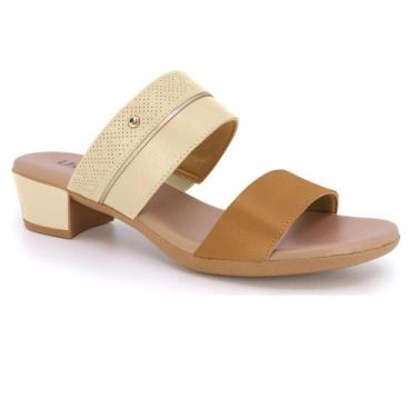 Imagem de Tamanco usaflex salto bloco ref mm0804 feminino, 38, Marrom claro